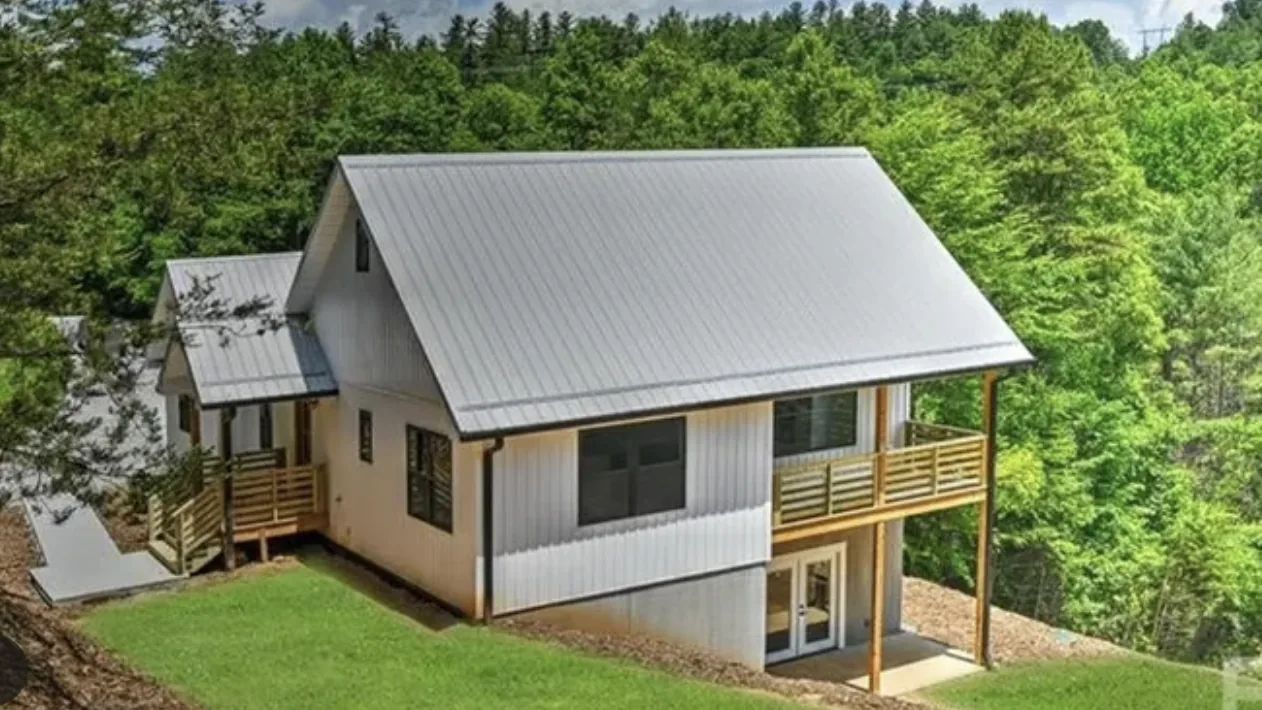 A house we built into a hillside with a walk-out lower level